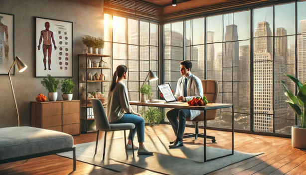 A professional consultation in a modern Chicago clinic.